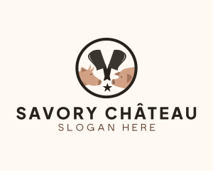 Cleaver Pig Butcher logo design