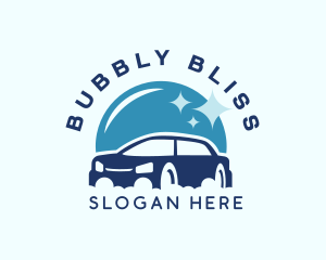 Car Wash Cleaning Bubbles logo design