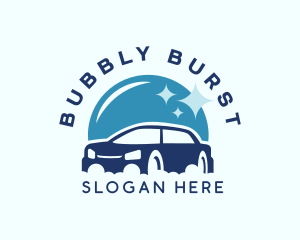 Car Wash Cleaning Bubbles logo design