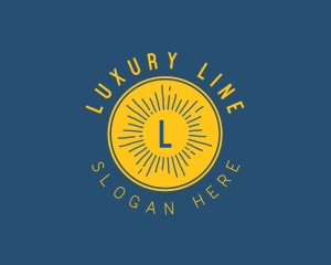 Hipster Sunray Badge  logo design