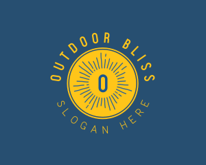 Hipster Sunray Badge  logo design