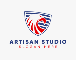 Military American Eagle Shield logo design