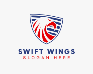 Military American Eagle Shield logo design