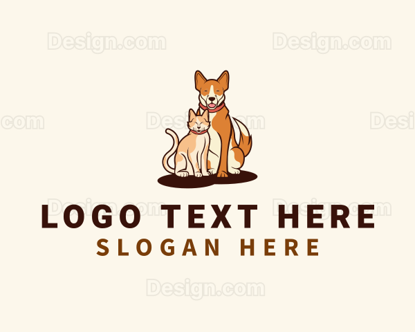 Cat Dog Pet Veterinary Logo