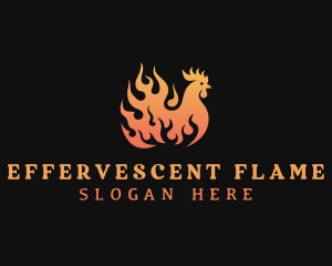 Flame Chicken Barbecue logo design