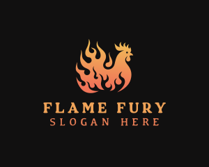 Flame Chicken Barbecue logo design