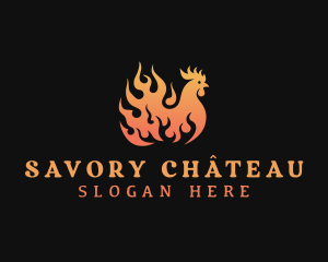 Flame Chicken Barbecue logo design