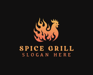 Flame Chicken Barbecue logo design