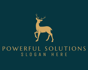 Golden Deer Antler logo design