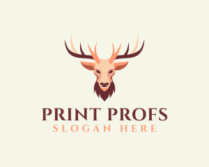 Reindeer Antler Animal Logo