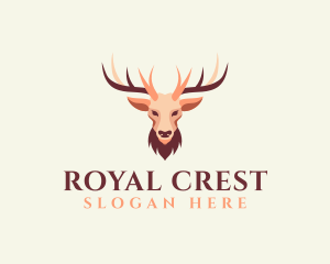 Reindeer Antler Animal Logo