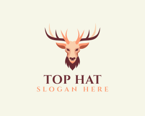 Reindeer Antler Animal Logo