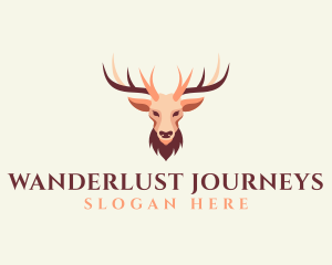 Reindeer Antler Animal Logo
