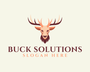 Reindeer Antler Animal logo design