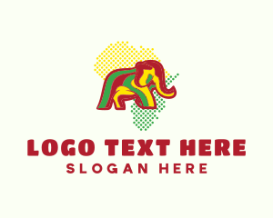 African Map Elephant logo