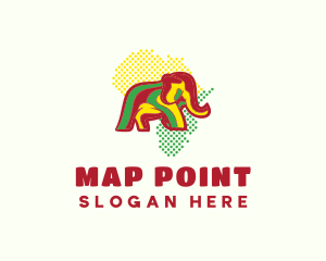 African Map Elephant logo