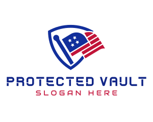 American Flag Shield logo design