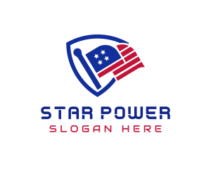 American Flag Shield logo design