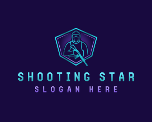 Soldier Shooting Gun logo design