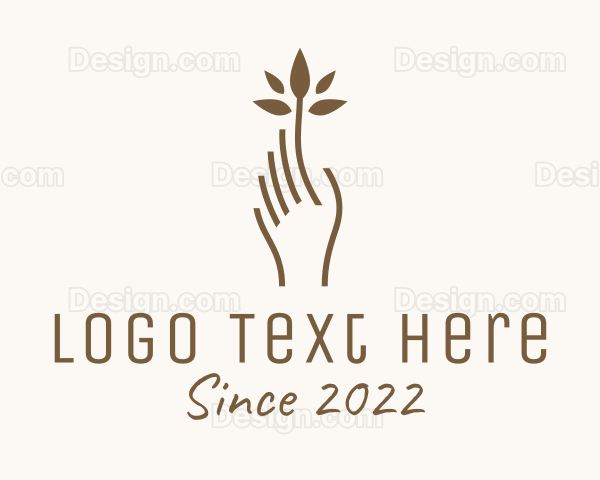 Brown Hand Plant Logo