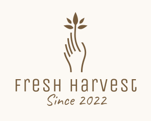 Brown Hand Plant  logo design