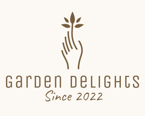 Brown Hand Plant  logo design