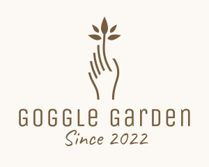 Brown Hand Plant  logo design