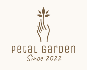 Brown Hand Plant  logo design