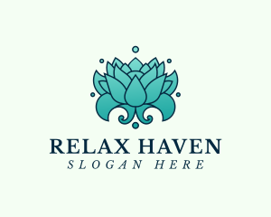 Relaxing Lotus Flower logo design