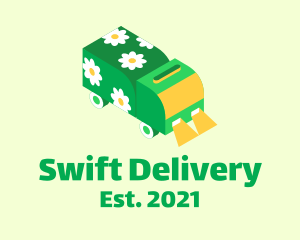 Flower Delivery Truck logo design