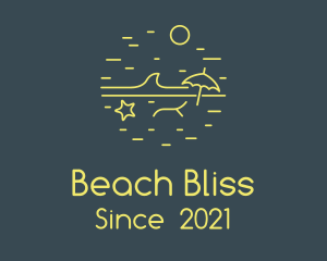 Minimalist Ocean Sand Beach logo design