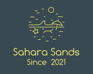 Minimalist Ocean Sand Beach logo design