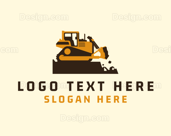 Bulldozer Machinery Equipment Logo