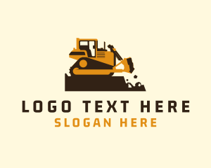 Bulldozer Machinery Equipment Logo