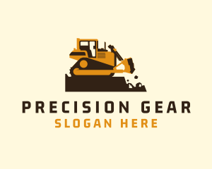 Bulldozer Machinery Equipment logo