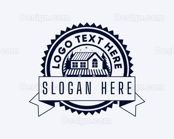 Cabin Home Roofing Logo