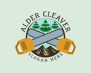 Chainsaw Mountain Logging logo design