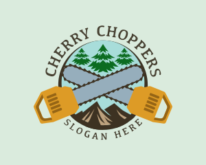 Chainsaw Mountain Logging logo design