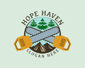 Chainsaw Mountain Tree logo