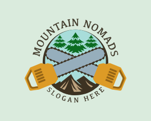 Chainsaw Mountain Logging logo design