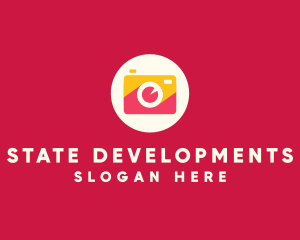 Red Orange Camera Photography logo design