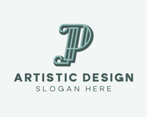 Photography Design Studio Letter P logo design