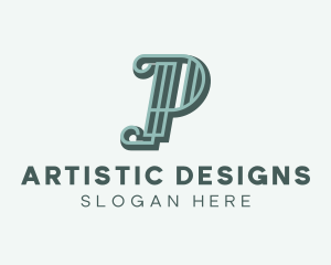 Photography Design Studio Letter P logo design