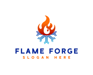 Flame Cooling Ventilation logo design