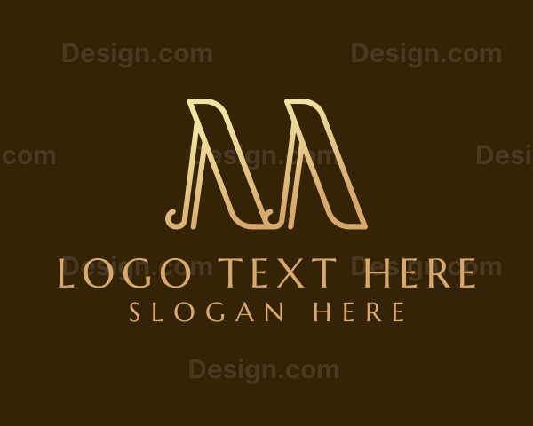 Elegant Gold Letter M Logo