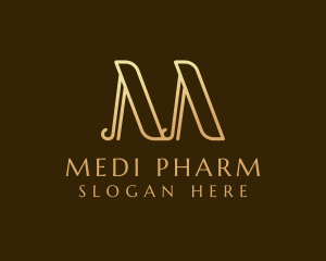 Elegant Gold Letter M logo design