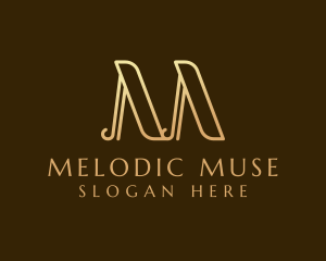 Elegant Gold Letter M logo design