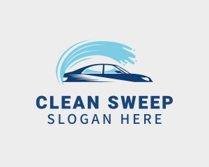 Blue Car Wash Cleaning logo design