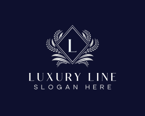 Ornamental Luxury Diamond Crest logo design