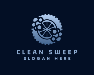 Gear Wheel Cleaning logo design